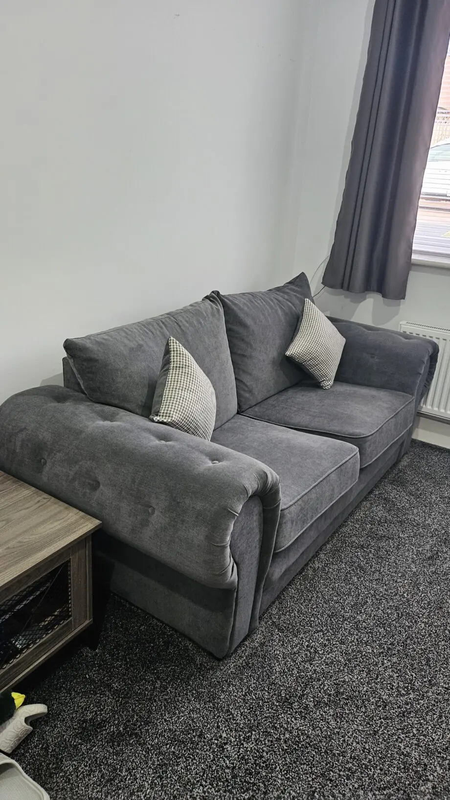 3 and 2 seater sofas in grey