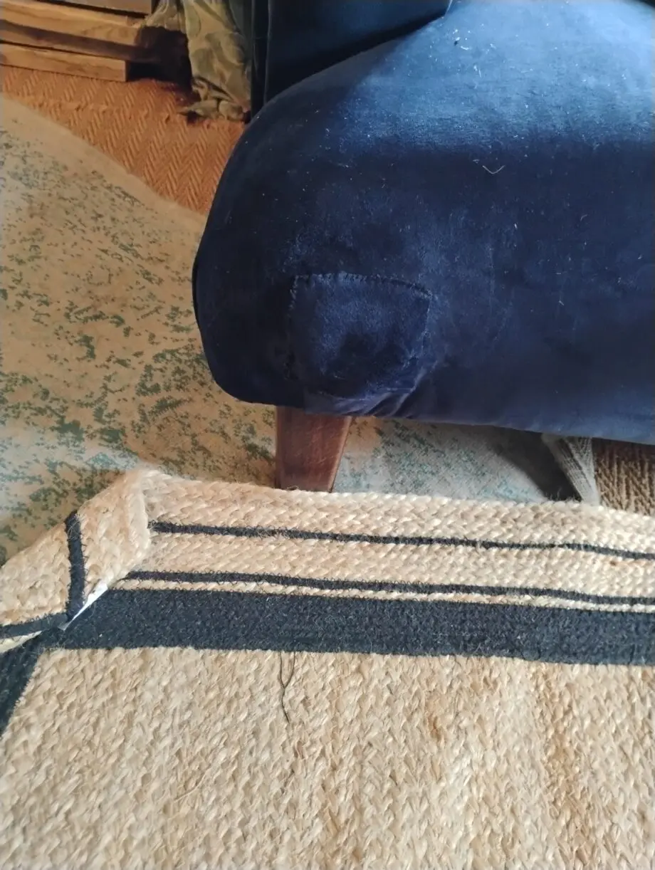Navy velvet chesterfield 3 seater sofa