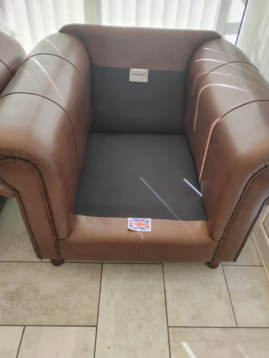 Brown Leather Armchairs (Pair)