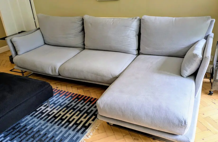 Love Your Home pale grey RHF L shape sofa with chaise