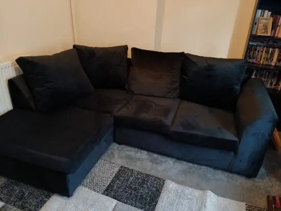 Black 3 seater corner sofa