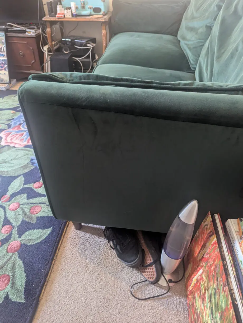 Argos Green Velvet 3 seater sofa