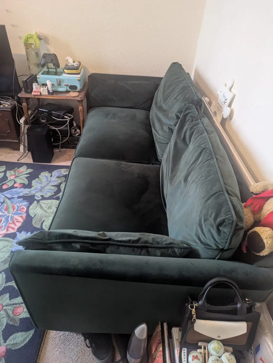 Argos Green Velvet 3 seater sofa