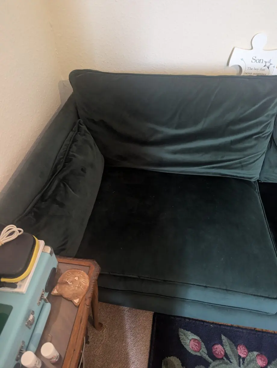 Argos Green Velvet 3 seater sofa