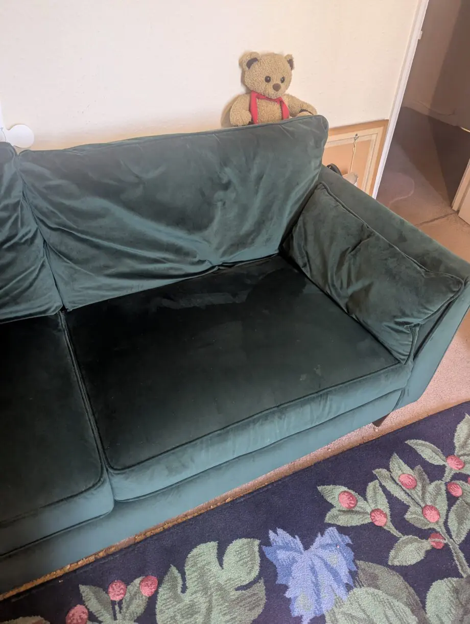 Argos Green Velvet 3 seater sofa