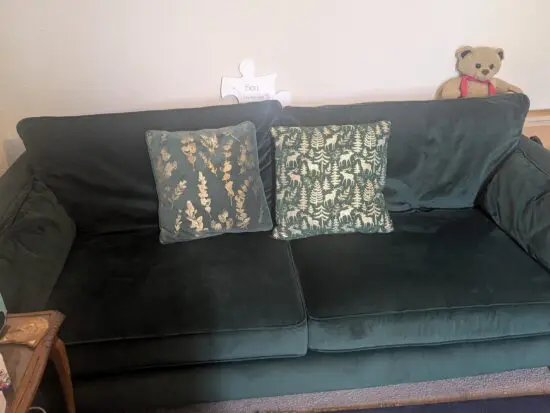 Argos Green Velvet 3 seater sofa