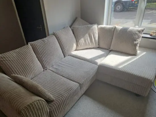 Luxor Fabric Corner Sofa, soft silver