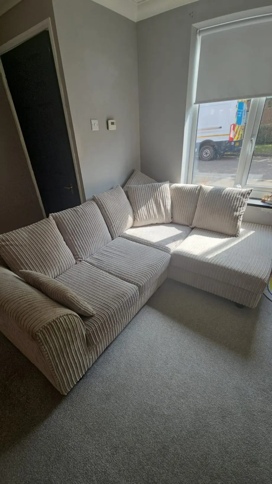 Luxor Fabric Corner Sofa, soft silver