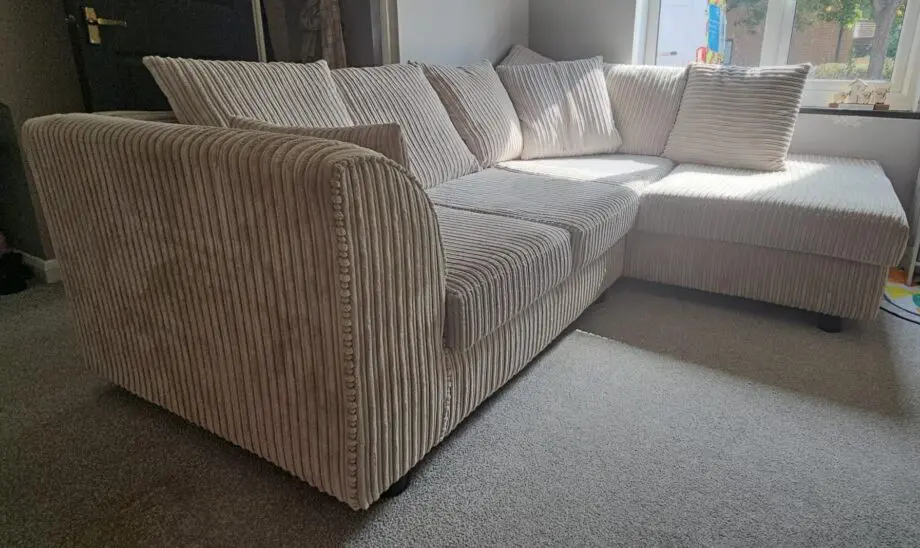Luxor Fabric Corner Sofa, soft silver