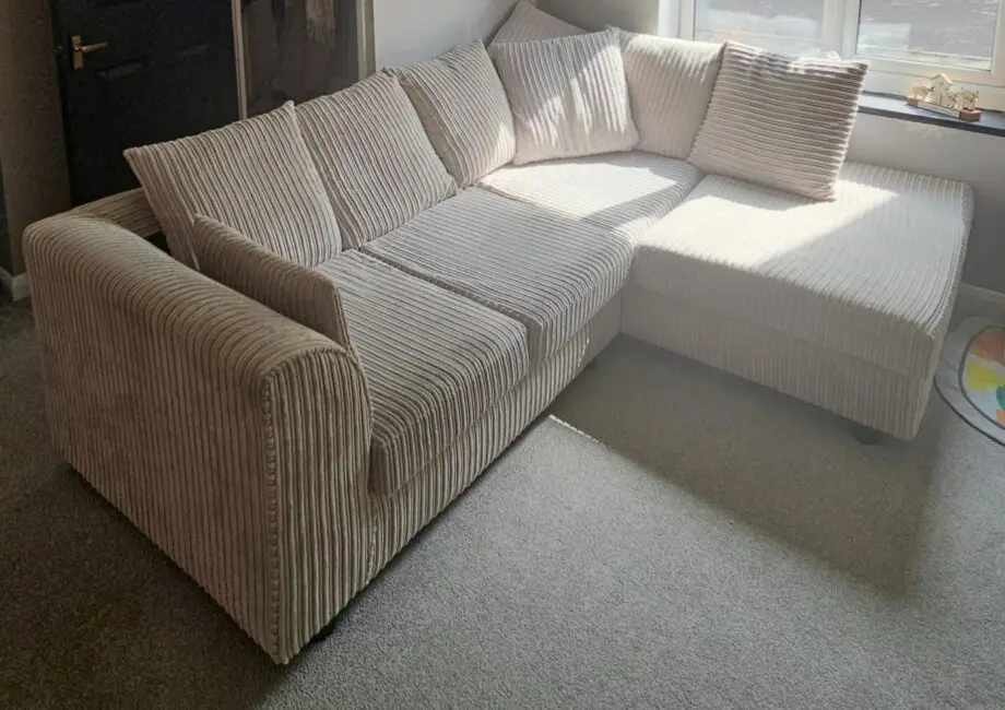 Luxor Fabric Corner Sofa, soft silver