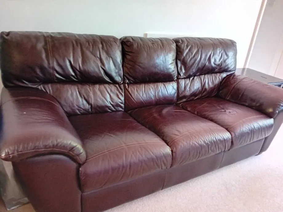 Furniture Village Dark Brown Soft Leather 4 piece sofa set