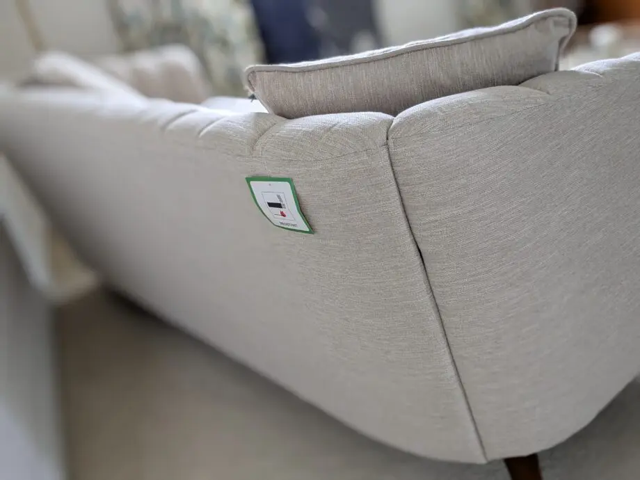 2 identical skandi style ribbed back sofas sof