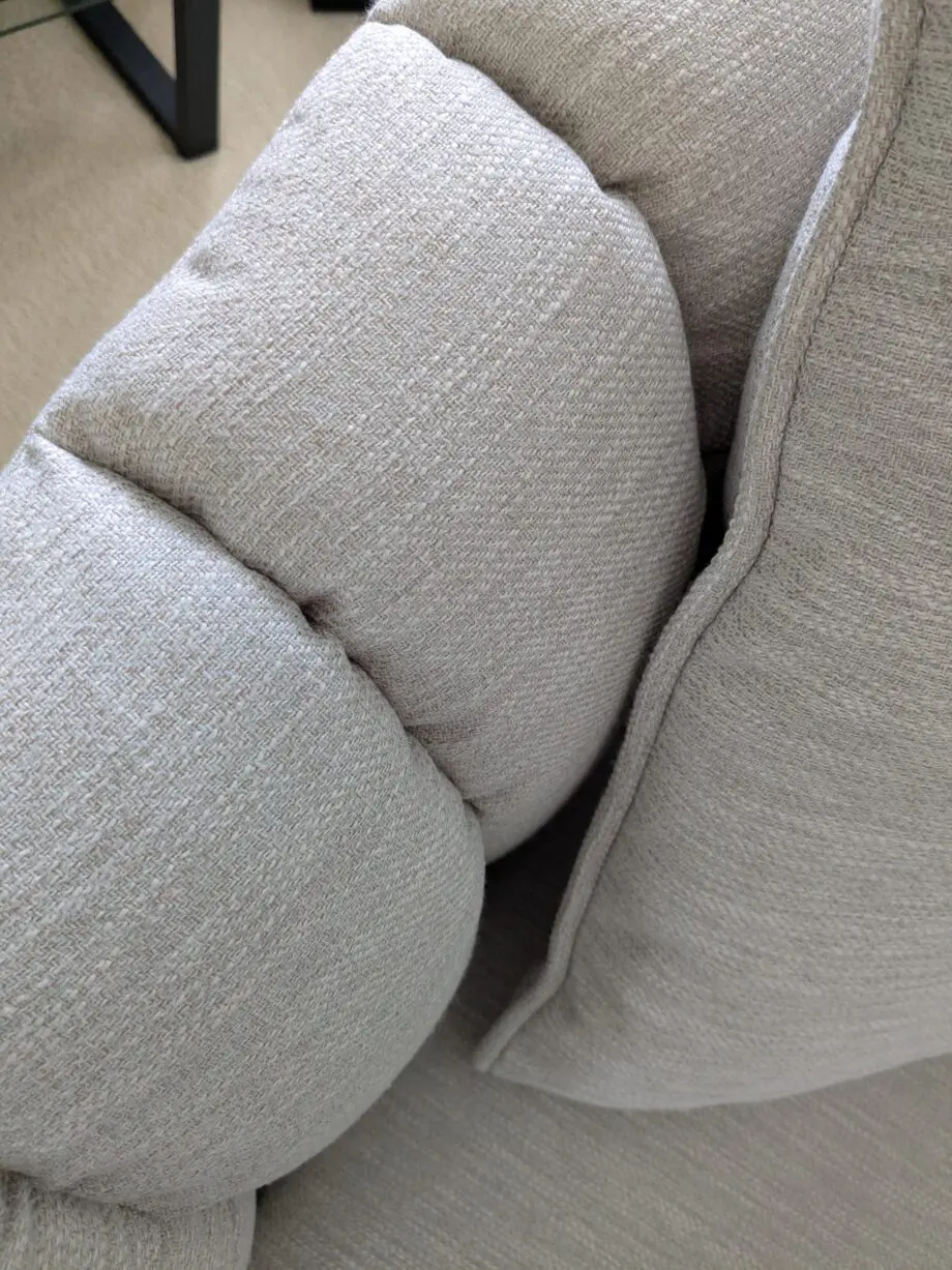 2 identical skandi style ribbed back sofas sof