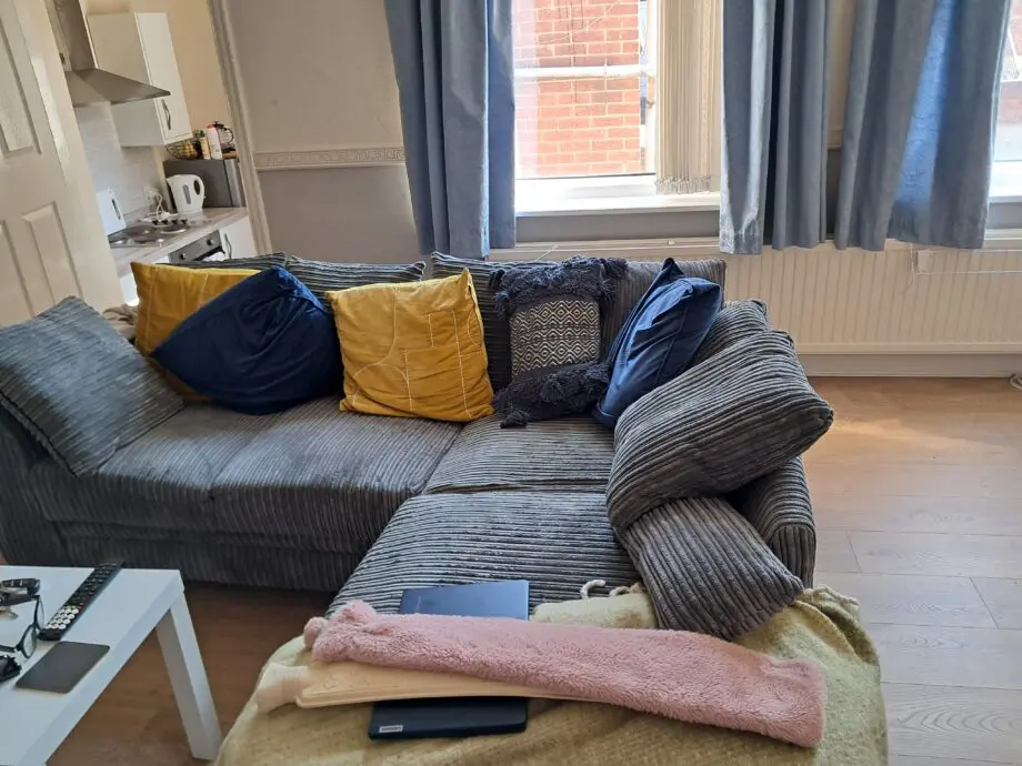Grey sofa right hand