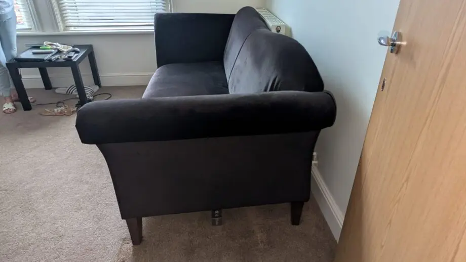 Black velvet sofa x 2