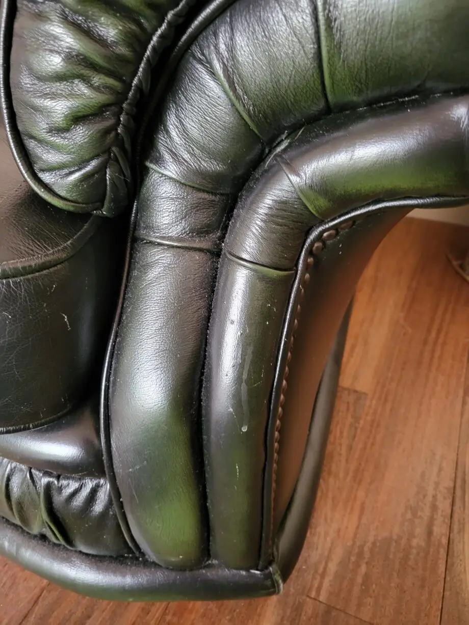 Chesterfield Couture Green Leather Sofas