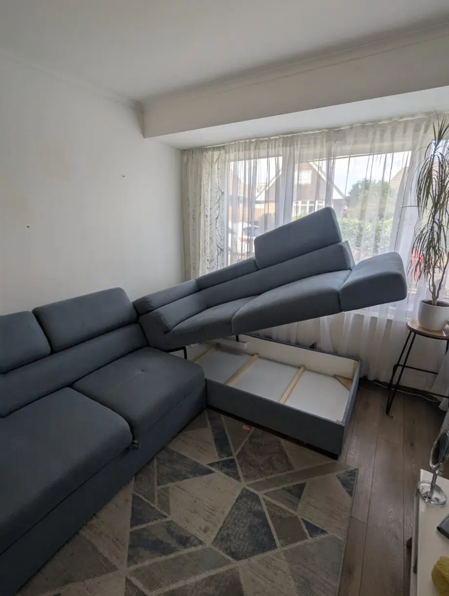 Teal corner sofa bed