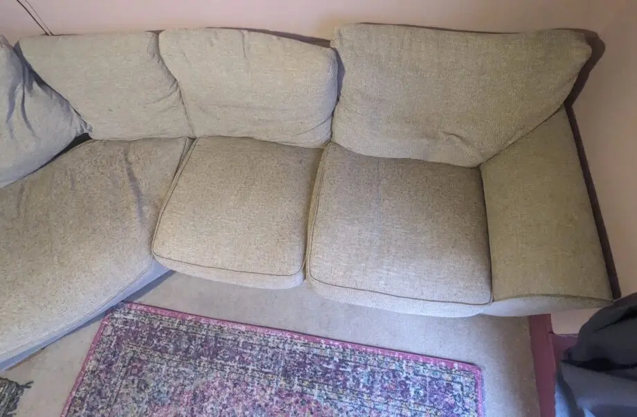 SCS Oatmeal asymmetrical angled 4-seater sofa