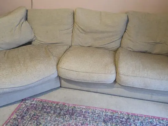 SCS Oatmeal asymmetrical angled 4-seater sofa