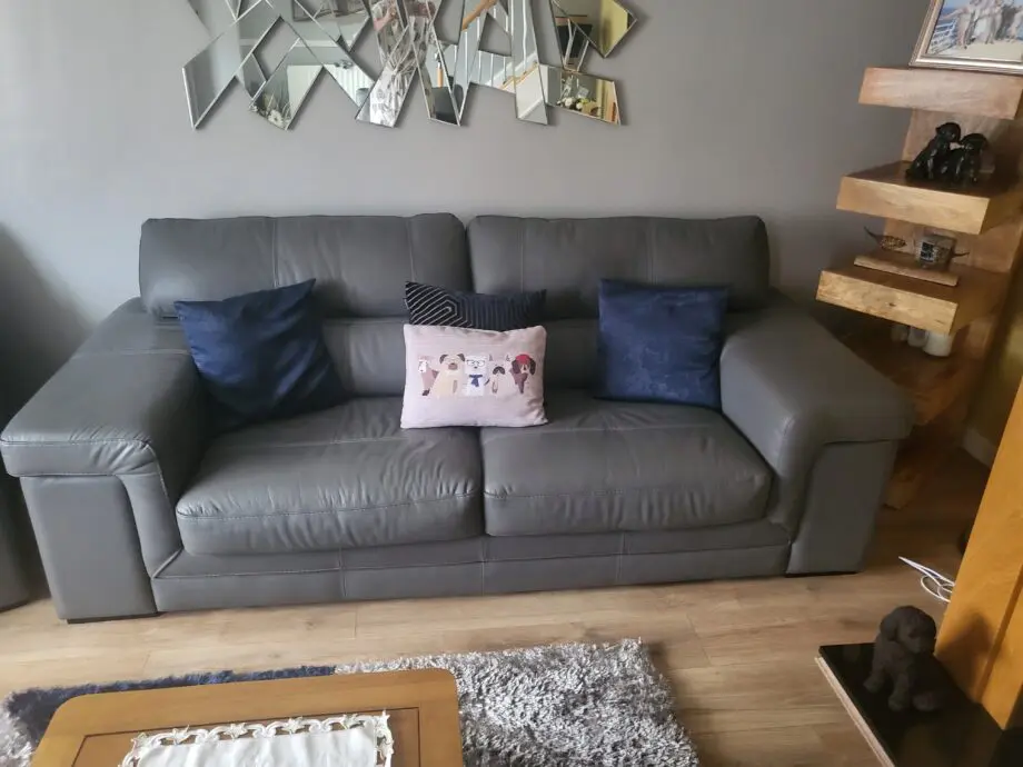 Sisi italia grey leather 3 piece suite