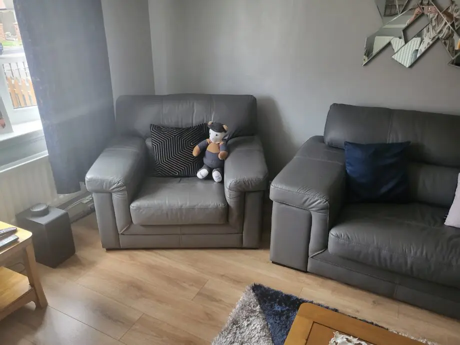 Sisi italia grey leather 3 piece suite