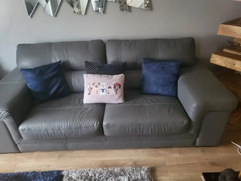 Sisi italia grey leather 3 piece suite