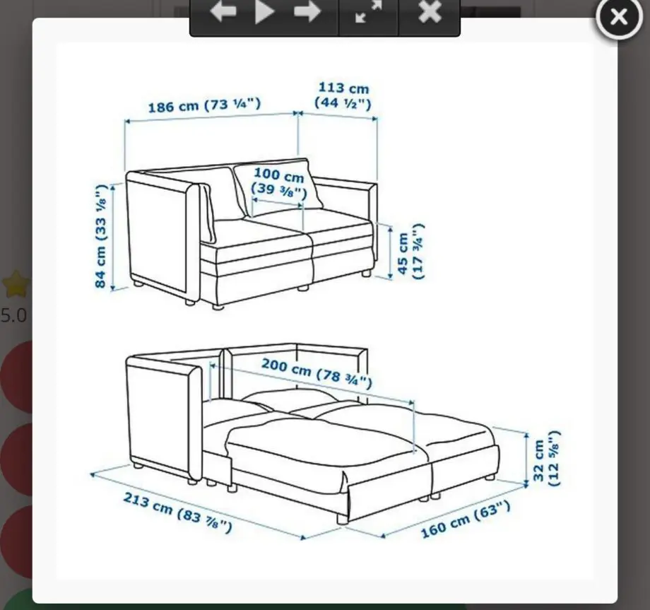IKEA VALLENTUNA MINT GREEN SOFA BED