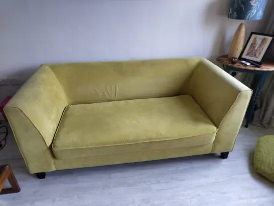 Citrus coloured sofa