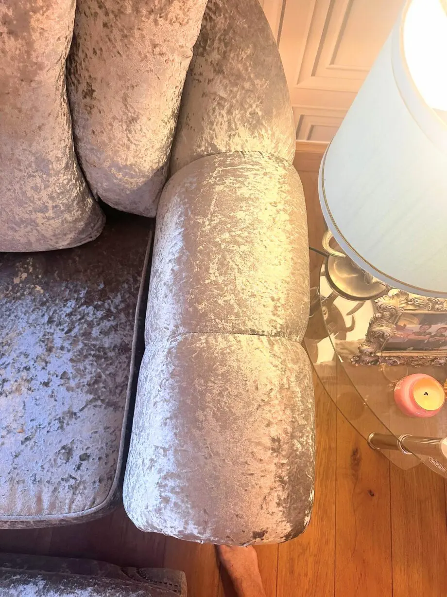 Stunning DFS nearly new luxurious corner sofa, snuggler chair and matching footstool