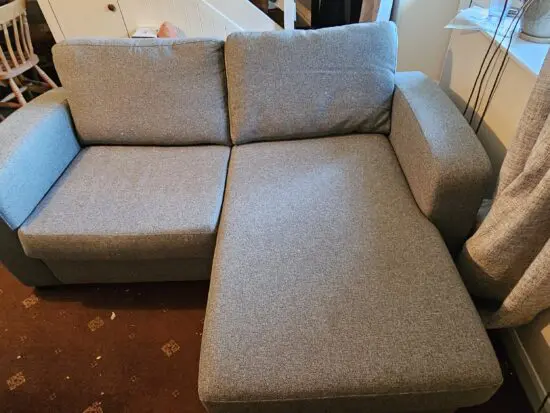 DFS GREY AND BLUE 2 seat sofa