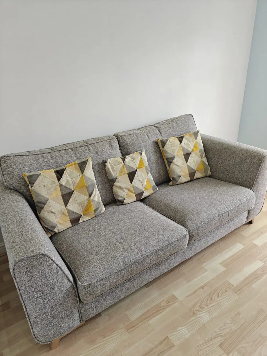 Grey 4-Seater Woven Sofa