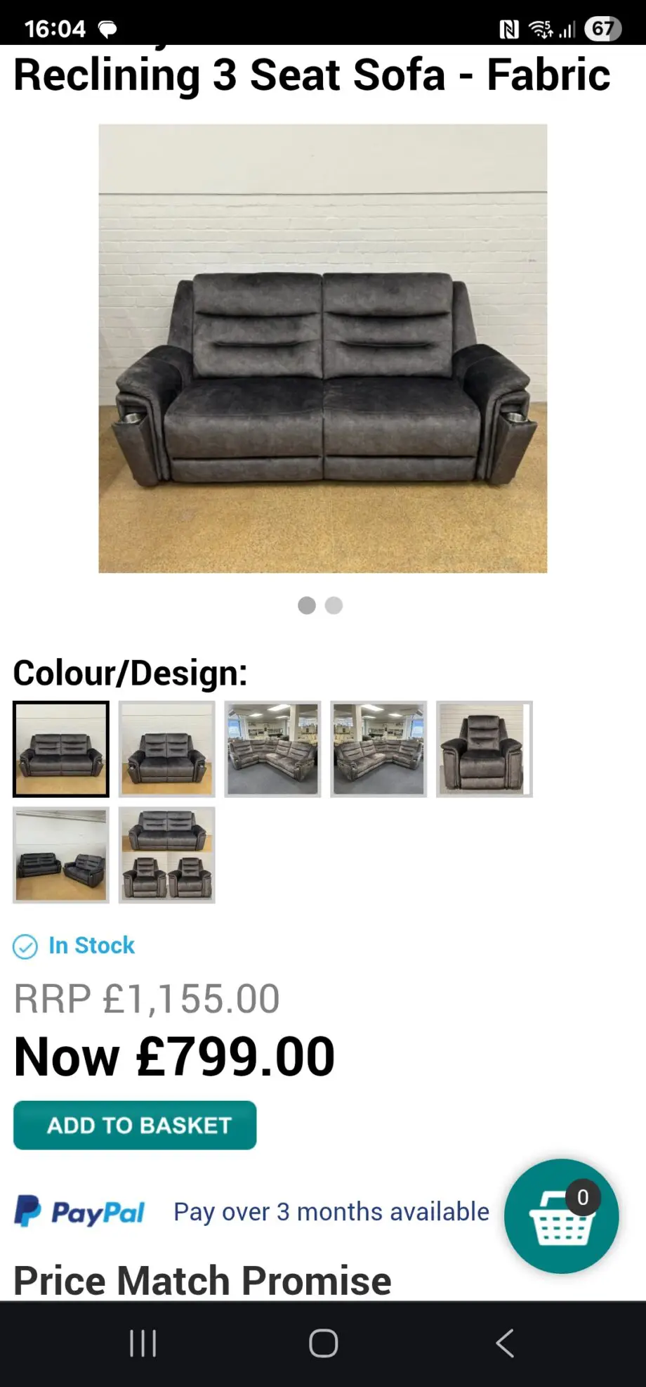 2 x Electric recliner 3 seater