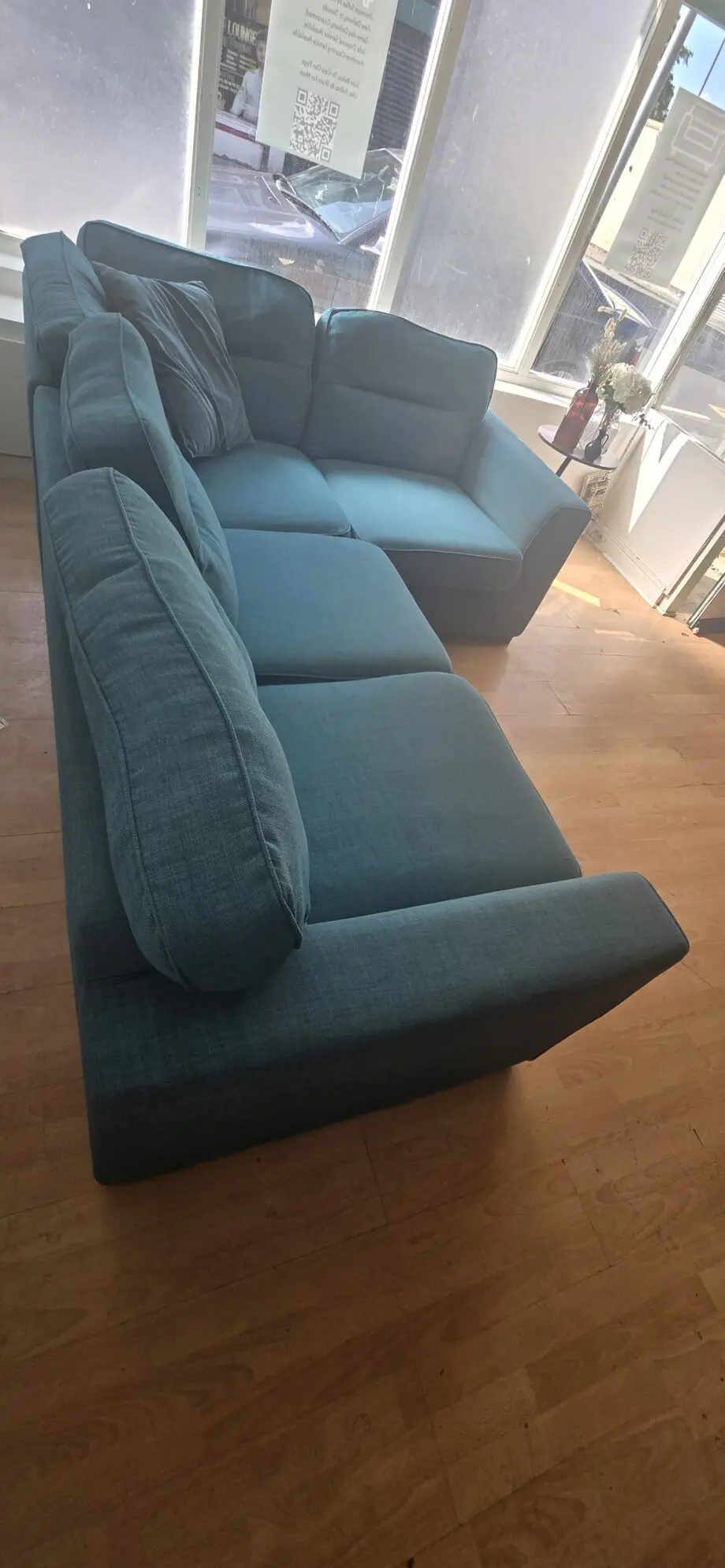 Scs living Aspen Teal fabric corner sofa