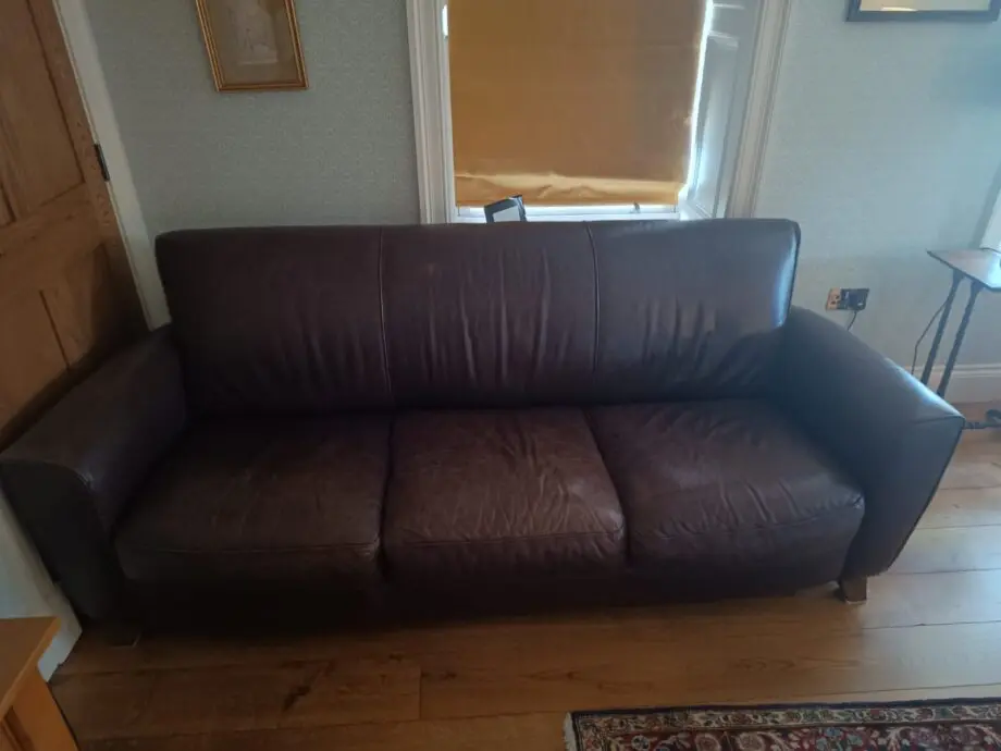 Natuzzi Brown Leather Sofa