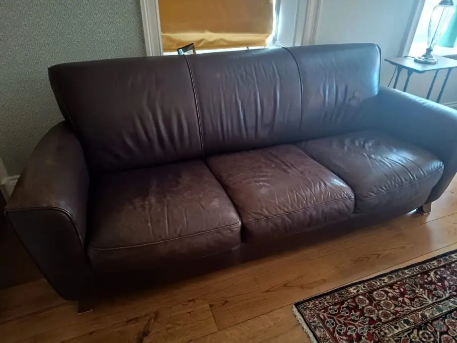 Natuzzi Brown Leather Sofa