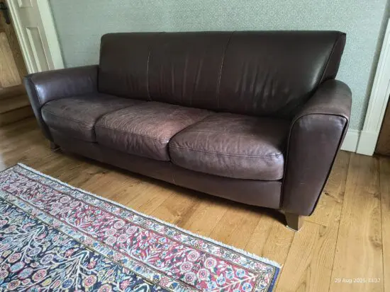 Natuzzi Brown Leather Sofa