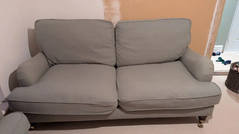 2 seater grey sofology sofa and matching armchair