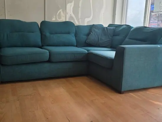 DFS Teal Fabric Corner Sofa