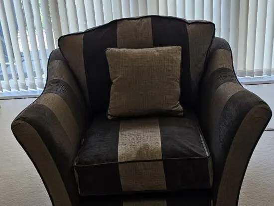 Ashley Manor- Dante Sofa Set - Carlotta Wide Stripe Mink