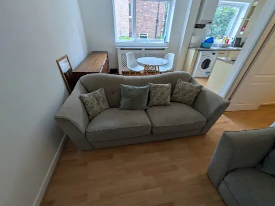 Grey sofa set 3 seater 2 seater footstool