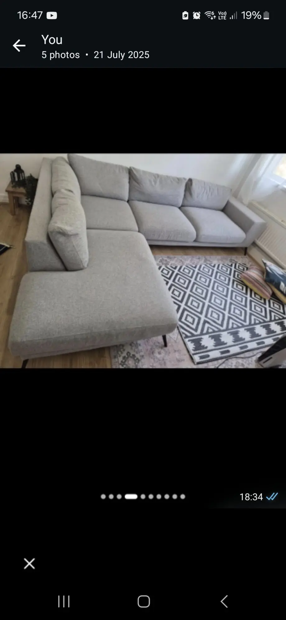 DFS Lexia Right Hand Facing Arm Open End Corner Sofa (Grey)