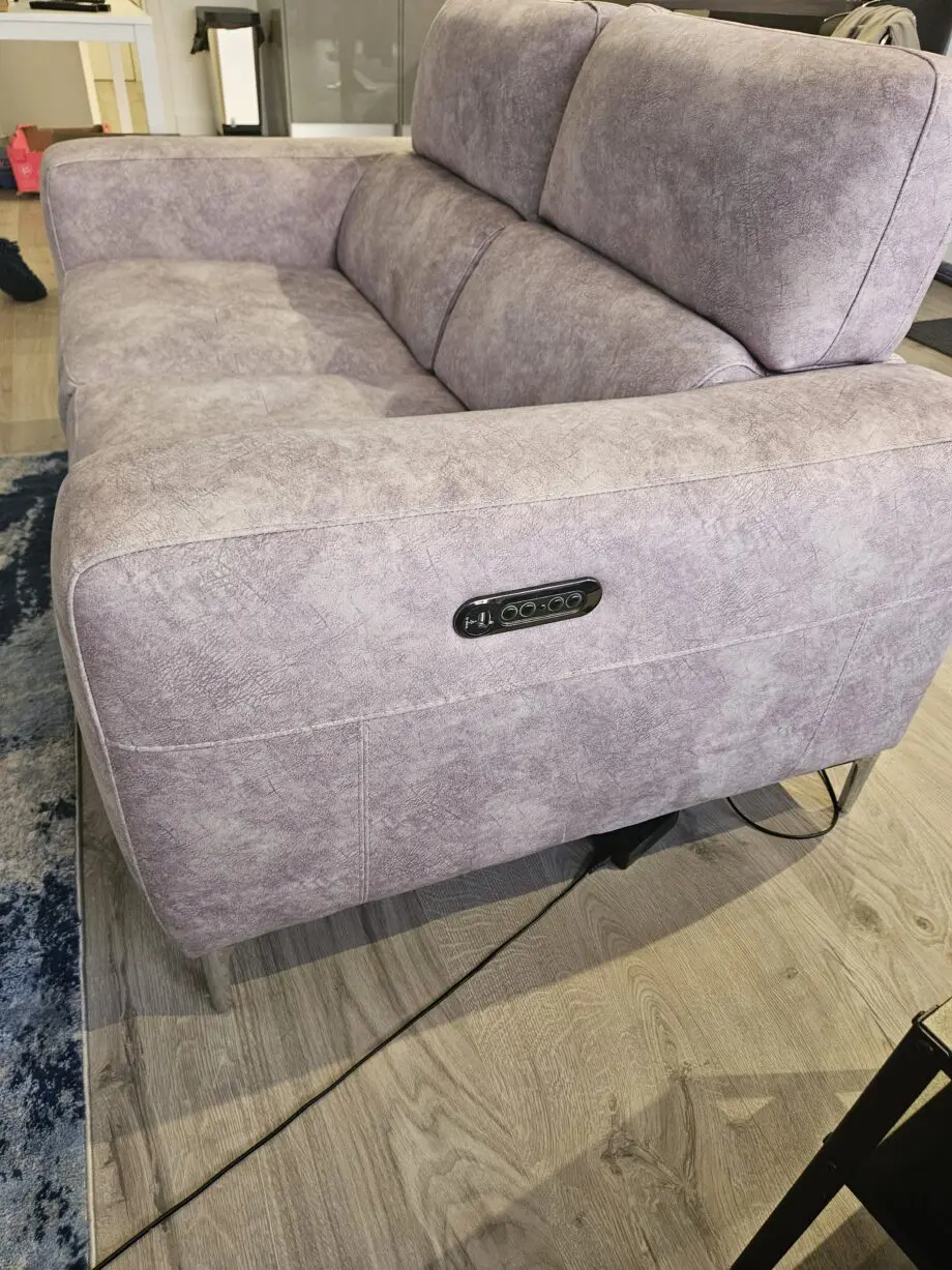 2 seater electric reclining sofa from furniture village in grey