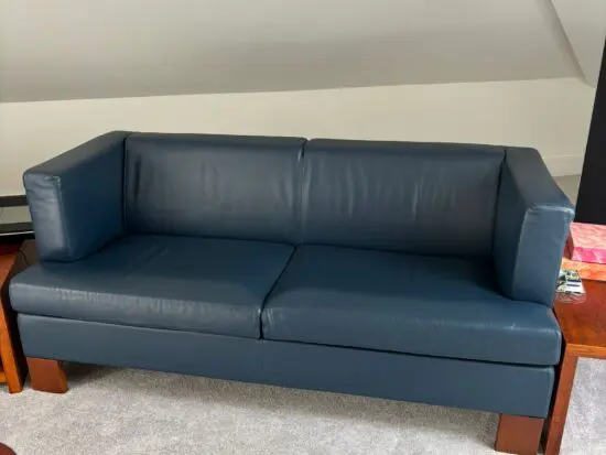 Blue Leather Sofa