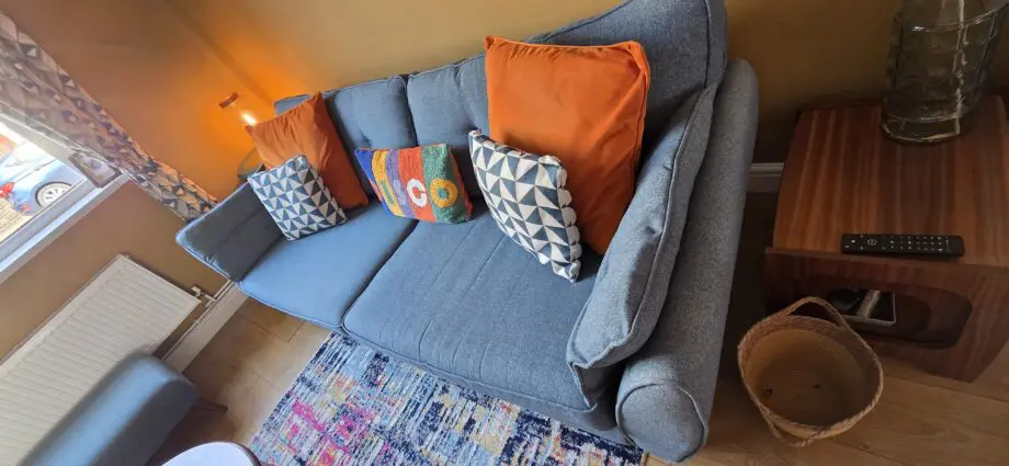 DFS Zinc 4 Seater Sofa and Large footstool