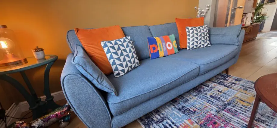 DFS Zinc 4 Seater Sofa and Large footstool