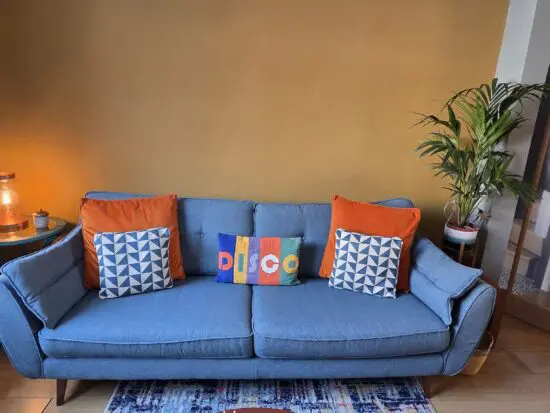 DFS Zinc 4 Seater Sofa and Large footstool
