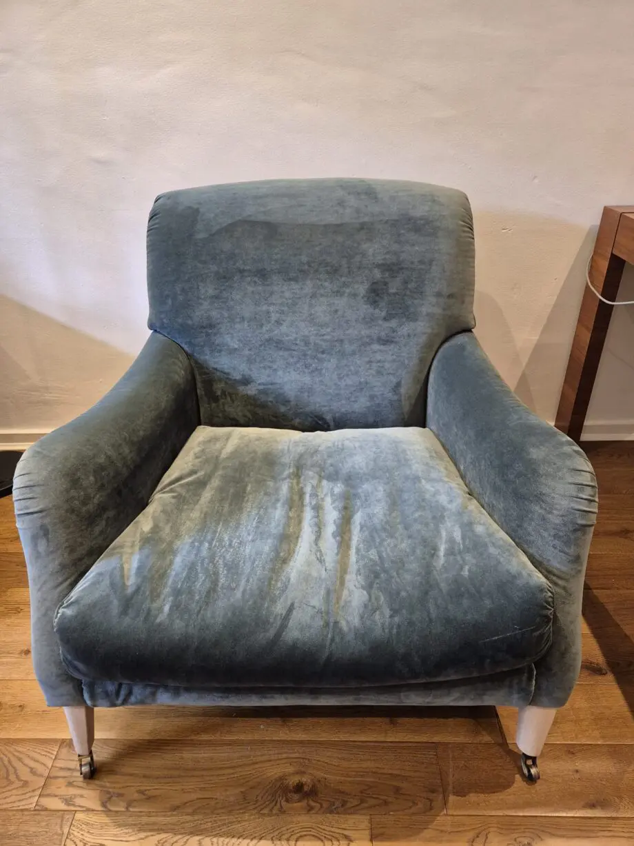 Loaf Chin Chin chair in Sopping Seagrass Clever Velvet