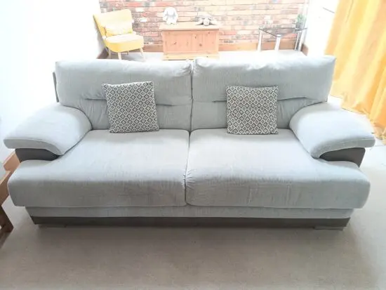 SCS beige 2, 3 seater sofa with fabric