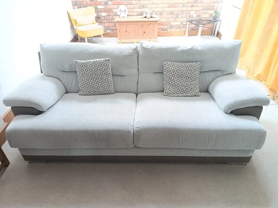 SCS beige 2, 3 seater sofa with fabric