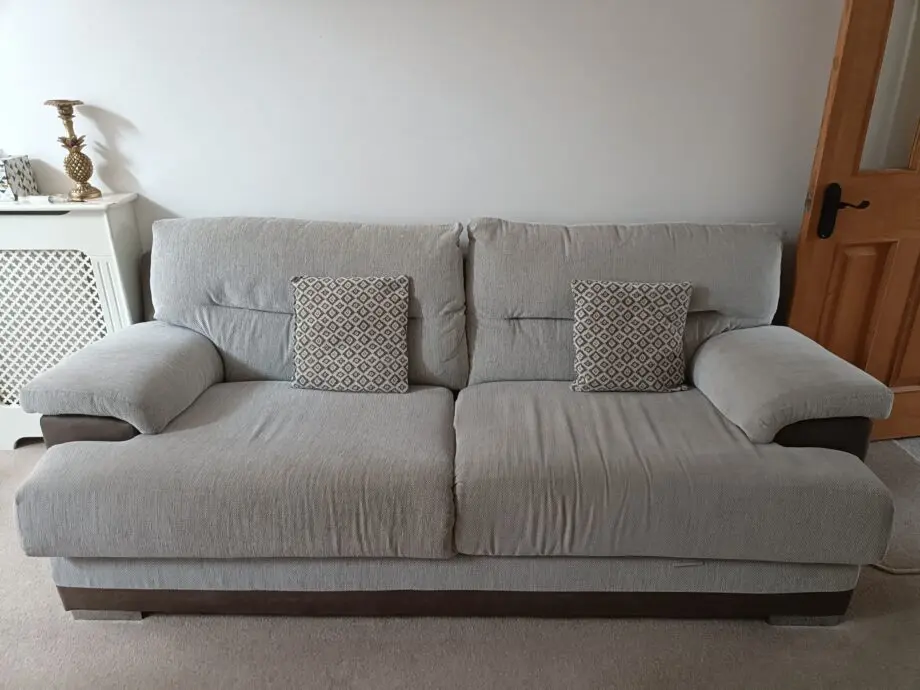 SCS beige 2, 3 seater sofa with fabric